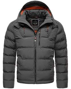 STONE HARBOUR Herren warme Winter Steppjacke mit Kapuze Arvidoo Anthracite Gr. XXL von STONE HARBOUR