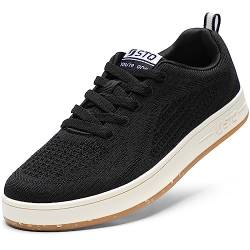 STQ Damen Turnschuhe Mesh Leichte Freizeitschuhe Bequem Sneakers Atemgsaktiv Halbschuhe Schwarz 39 EU von STQ