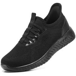 STQ Slip ins Sneaker Damen Freihändig Slip on Turnschuhe Komfort Schlupfschuhe Bequeme Orthopädische Schuhe Schwarz 41 EU von STQ