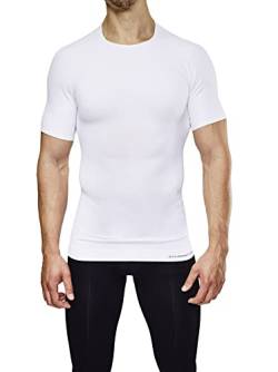 STRAMMERMAX Performance® Compression T-Shirt | Herren | Rundhals | Shapewear, unterstützt die Haltung (XL/XXL, Weiß) von STRAMMERMAX Performance