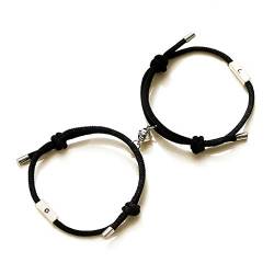 SUCHUANGUANG 2 Stück für Sonne und Mond, Paar-Armband, passendes Hüftarmband, Distanzarmband, Schmuck, Geschenk für Männer und Frauen, Schwarz von SUCHUANGUANG