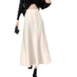 SUIUOI Damen Winter Midi Lang Röcke,Wool Skirt Winterrock Midi Wollrock Jersey Rock Vintage Damenrock Winter Faltenrock A-Linie Elegant Frauen Skirt Midi Röcke Maxirock von SUIUOI