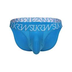 SUKREW - Männer Unterwäsche - Herren Slip - Tanga Azure - Blau - 1 x Größe L von SUKREW