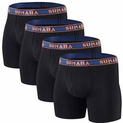 SUMABA Herren-Unterwäsche, feuchtigkeitsableitende Bambus-Viskose, Boxershorts, Größe M, L, XL, 2XL, 3XL, 7402 schwarz, 4er-Pack, X-Large von SUMABA