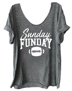 Plus Size Shirts Off Shoulder Baseball Grafik T Shirts für Frauen Fußball Grafik Kurzarm T-Shirts Tops, Grau (3), 3X-Groß von SUNFLYLIG