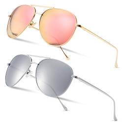 SUNGAIT Übergroße Sonnenbrille für Frauen Leichte Mode Sonnenbrille - Polarisierte Linse SGT603TF-YSY-DE von SUNGAIT