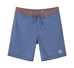 SURF CUZ Herren Vintage Cruzer Stretch Boardshort Chino Shorts, 01 Herren Blau, 34 von SURF CUZ