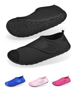 SUTIYO Badeschuhe Damen Herren Wasserschuhe Strandschuhe Schwimmschuhe rutschfest Aquaschuhe Barfußschuhe Surfschuhe (Schwarz, Erwachsene, Damen, 38, Numerisch (von/bis), EU Schuhgrößensystem, 39, M) von SUTIYO