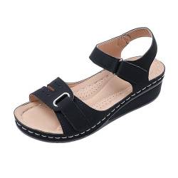 Bergxperten Ortholine™ - Orthopädische Sandalen für Damen mit FuBgewolbeunterstutzung (Schwarz,38) von SWZEC