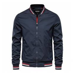 SWZEC Denis - Lässige Elegante Herren Übergangsjacke Webermode (dunkelblau,M) von SWZEC