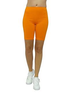 Damen Shorts Kurze Leggings Hotpants Sport Baumwolle orange L von SYS