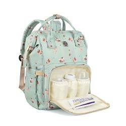 Wickeltaschen Rucksack für Mama Papa Baby Pflege Tasche Umstandswindel Baby Taschen für Jungen Mädchen Groß, Grün , Large von SZLX
