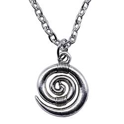 SZYDD Retro Swirl Symbol Anhänger Halskette Beliebte Halskette Retro Symbol Anhänger Halskette Punk Kette Unisex, Pendant 15x19mm, Metall von SZYDD