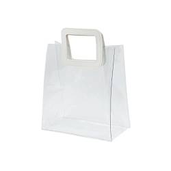 SZYDD Transparente Einkaufstasche aus PVC, transparente PVC-Tasche, Hologramm-Geschenktasche, transparent, 25 x 18 x 10 cm, transparent, 25 x 18 x 10 cm, durchsichtig, 25*18*10cm von SZYDD