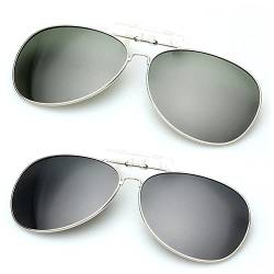 Polarisierte aufklammer ige Sonnenbrille, UV400 Sonnenbrille polarisierte Linsen clip, Anti-Glare-Flip-Up-Funktion Pilot Stil für Männer Frauen, Fahren, Angeln, im Freien Farb1 von SagaSave
