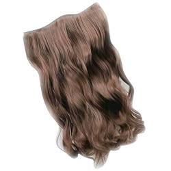 Haarverlängerungs-Stirnband, 4 Clip-in-Haarverlängerungen, Dunkelblond, Unsichtbarer Draht, Langes Haarteil für Frauen, Natürliche, Einteilige Lange, Gewellte von Sahgsa