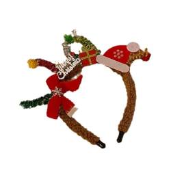 Niedliches Weihnachtsgeschenk, Stirnband mit Lametta-Haarreifen, festlicher Party-Kopfschmuck, Kopfbedeckung, Party-Kopfschmuck, Weihnachts-Haarschmuck für Mädchen von Saiyana