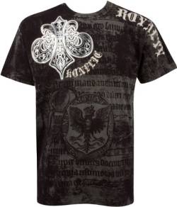 Sakkas Royalty Herren-T-Shirt, kurzärmlig, Rundhalsausschnitt, Baumwolle, silberfarben Gr. M, Schwarz von Sakkas