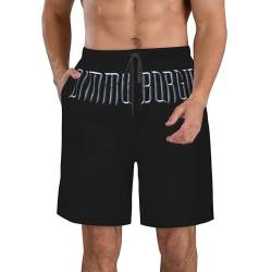 Salpica Dimmu Borgir Sommer-Freizeit-Badehose für Herren, modische Strandshorts mit Netzfutter von Salpica