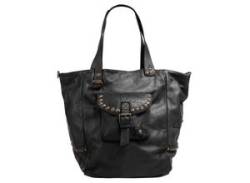 Shopper SAMANTHA LOOK Gr. B/H/T: 54 cm x 37 cm x 22 cm onesize, schwarz Damen Taschen echt Leder, Made in Italy von Samantha Look