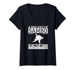 Damen Ein schlechter Tag von Sambo Lustiger stolzer Sambo T-Shirt mit V-Ausschnitt von Sambo Enthusiasts Martial Arts Passion