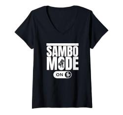 Damen Sambo-Modus auf Proud Funny Sambo T-Shirt mit V-Ausschnitt von Sambo Enthusiasts Martial Arts Passion