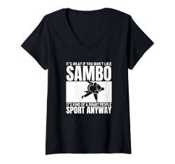 Damen Sambo ist für kluge Leute Stolzer lustiger Sambo T-Shirt mit V-Ausschnitt von Sambo Enthusiasts Martial Arts Passion