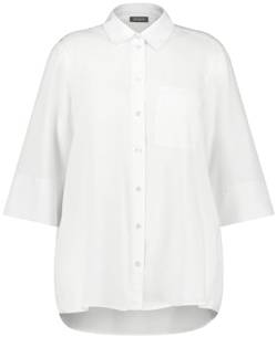 Samoon Damen 3/4 Arm Bluse aus Tencel™ Lyocell 3/4 Arm, mit Schlitz unifarben White 56 von Samoon