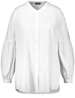 Samoon Damen Bluse mit Ballonärmeln Ballonärmel, Langarm, Manschetten unifarben White 48 von Samoon