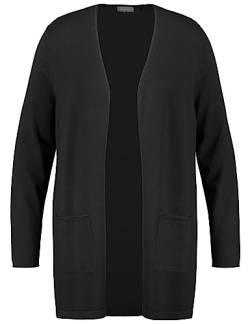 Samoon Damen Langer Cardigan Langarm unifarben Black 42 von Samoon