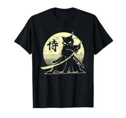 Samurai Ninja Katze Japanische Kunst Kawaii Anime Retro Ästhetik T-Shirt von Samurai Ninja Cat Japanese Anime Funny Retro Ukiyo