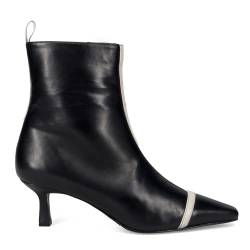 Sangiorgio Stiefeletten Nappaleder schwarz und weiß mit mittlerem Absatz - B218 NAPPA SCHWARZ/MILK - Gr, Schwarz , 39 EU von Sangiorgio