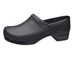 Sanita | Jamie Geschlossener Clog | Original handgemacht | Leder-Holzclogs für Männer | Schwarz | EU 43 von Sanita