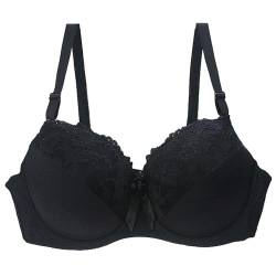 Dirndl BH Große Größen Damen Push Up Büstenhalter Vollschalen mit Bügel Sexy Lace Bra Leicht Gepolstert Starker Halt Unterwäsche Trachtenmieder Büstenhebe von Sansee