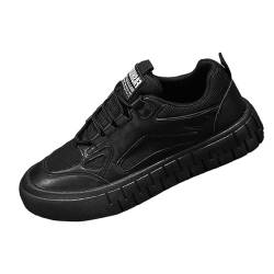 Sansee Hallenschuhe Herren Fashion Leder Mesh Freizeitschuhe Bequeme Skateboardschuhe Casual Plateauschuhe Basketballschuhe Leichte Turnschuhe Walkingschuhe Outdoor Halbschuhe Schlüpfen Squashschuhe von Sansee