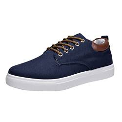 Sansee Schuhe Herren Fashion Freizeitschuhe Canvas Walkingschuhe Vulkanisierte Sneaker Leichte rutschfest Komfortschuhe Business und Freizeit Arbeitsschuhe Classic Sportschuhe (Q1-Blue, 41) von Sansee