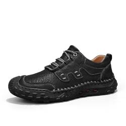 Straßenlaufschuhe Herren Leder Outdoorschuhe Schlüpfen Schuhe wasserdichte Outdoorschuhe Bequeme Joggingschuhe Freizeit Hiking Komfortschuhe Knöchelhohe Sneaker Fashion Freizeitschuhe von Sansee