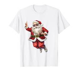 Santa Face Retro Sonnenbrille Weihnachten Xmas Herren Damen T-Shirt von Santa Wearing Sunglasses