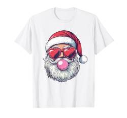 Santa Face Retro Sonnenbrille Weihnachten Xmas Herren Damen T-Shirt von Santa Wearing Sunglasses