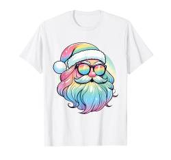 Santa Face Retro Sonnenbrille Weihnachten Xmas Herren Damen T-Shirt von Santa Wearing Sunglasses