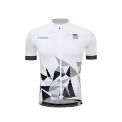 Santic Herren Radtrikot Fahrradtrikot Kurzarm Fahrradbekleidung T Shirt für Männer Weiß 3XL von Santic