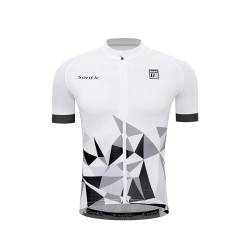Santic Herren Radtrikot Fahrradtrikot Kurzarm Fahrradbekleidung T Shirt für Männer Weiß XL von Santic