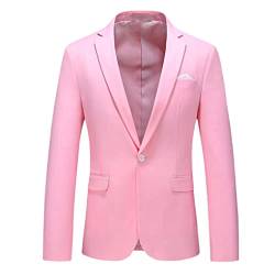 SaoBiiu Herren Blazer Mantel Casual Business Blazer Jacke Mode Herren Formale Hochzeit Blazer Pink 6XL von SaoBiiu