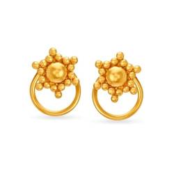 22K/18K echte zertifizierte Geldstrafe Amarillo Gold Canasta amplia única Zucht Ohrringe von Satfale Jewellers