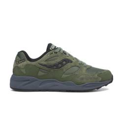 Saucony für Herren. S70840-2 Grid Shadow 2 Lederschuhe grün (44), Wohnung, Schnürsenkel, Lässig von Saucony