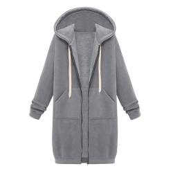 Hoodie Jacke Damen Kordelzug Langarmshirt Trapstar Hoodie Softshelljacke Reißverschluss Trachtenjacke Hoodie Sweatshirt Jacke Damen Mit Kapuze Sweat Shirts Weihnachts Sweatshirt Damen（1-Light Gray，L） von Saymany