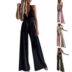 Jumpsuit Damen Sommer, Jumpsuits Für Damen Kreuz Rückenfrei Overall Damen Sommer Jumpsuit Damen Elegant Für Hochzeit, Romper Damen Jumpsuit Jumpsuit Damen Sexy Jumpsuit Damen Elegant von Saymany