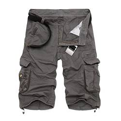 Saymany Cargo Shorts Herren Einfarbiges Elastische Taille Kurze Hosen Mit Taschen Stretch Gym Shorts Regular Fit Bermuda Shorts Wandershorts Laufshorts Tactical Hose Arbeitshose Sommer Herrenshorts von Saymany