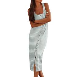 Saymany Damen Strandkleid Business Kleid Damen Lang Sommerkleid Kleid Damen Lang Spaghettiträger Kleid Weit Damen Damen Kleider Midi Abendkleider Langes Kleid Damen Elegant（4-Mint Green,M von Saymany