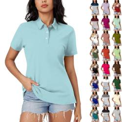 Shirt Damen Slim Fit Shirt Damen Elegant Sport Top Damen Sport Tshirt Damen Fitness Shirt Damen Sport Glitzer Oberteile Blusenshirt Damen T-Shirt Damen Sport Shirt Damen（1-Light Blue,3XL von Saymany